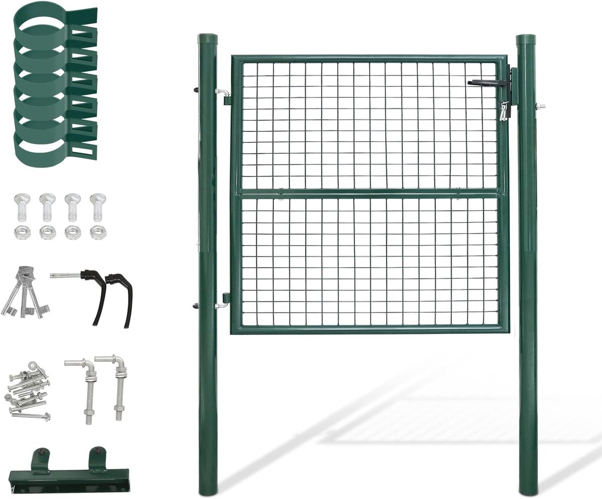 Tuinpoort 100x100 cm van verzinkt staal met slot en handgreep - Robuuste en duurzame tuind