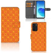 Etui portefeuille OPPO Reno6 5G Etui pour téléphone Batik Orange