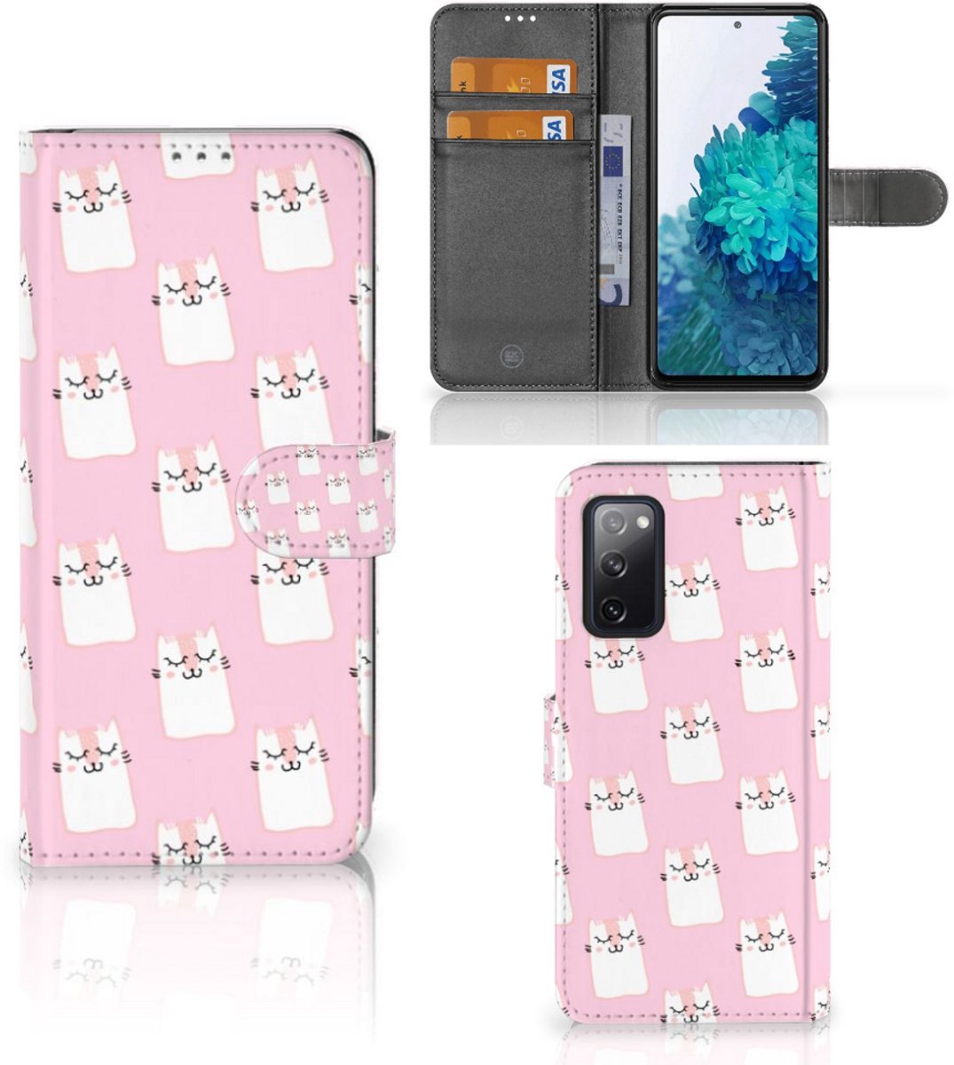 Samsung Galaxy S20 FE Telefoonhoesje met Pasjes Sleeping Cats