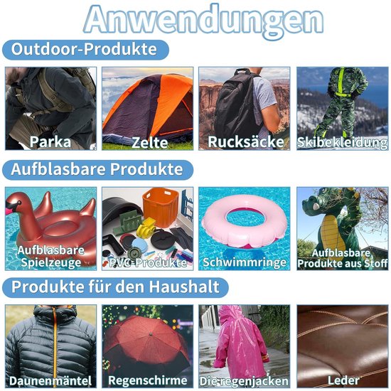 Multifunctionele Opblaasbare Reparatieset - Waterdichte Repair Tape 4 in x 18 m voor Zwembad, Luchtmatras, Tent, en Meer van Merkloos — afbeelding 4