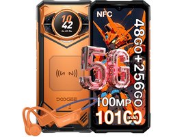 Robuuste Smartphone - DOOGEE S200 VIP - 48 GB RAM+256 GB ROM (TF 2TB) - 10100 mAh - 6,72 inch - Dual SIM 5G - NFC - OTG - GPS - Botgeleidingsheadset - Oranje