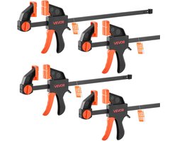 VEVOR 4 X Klemmen Houtbewerking 30,48/15,24 Cm Eénhandsklem F-Klem