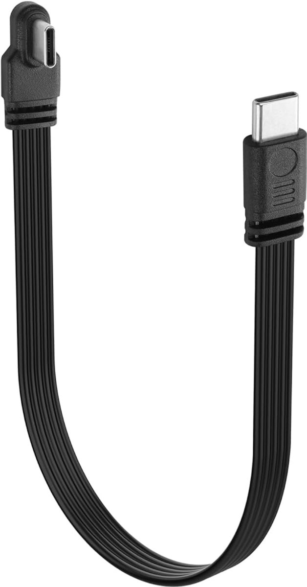 USB C naar USB C Kabel 90 Graden - Korte Data- en Oplaadkabel 15 cm
