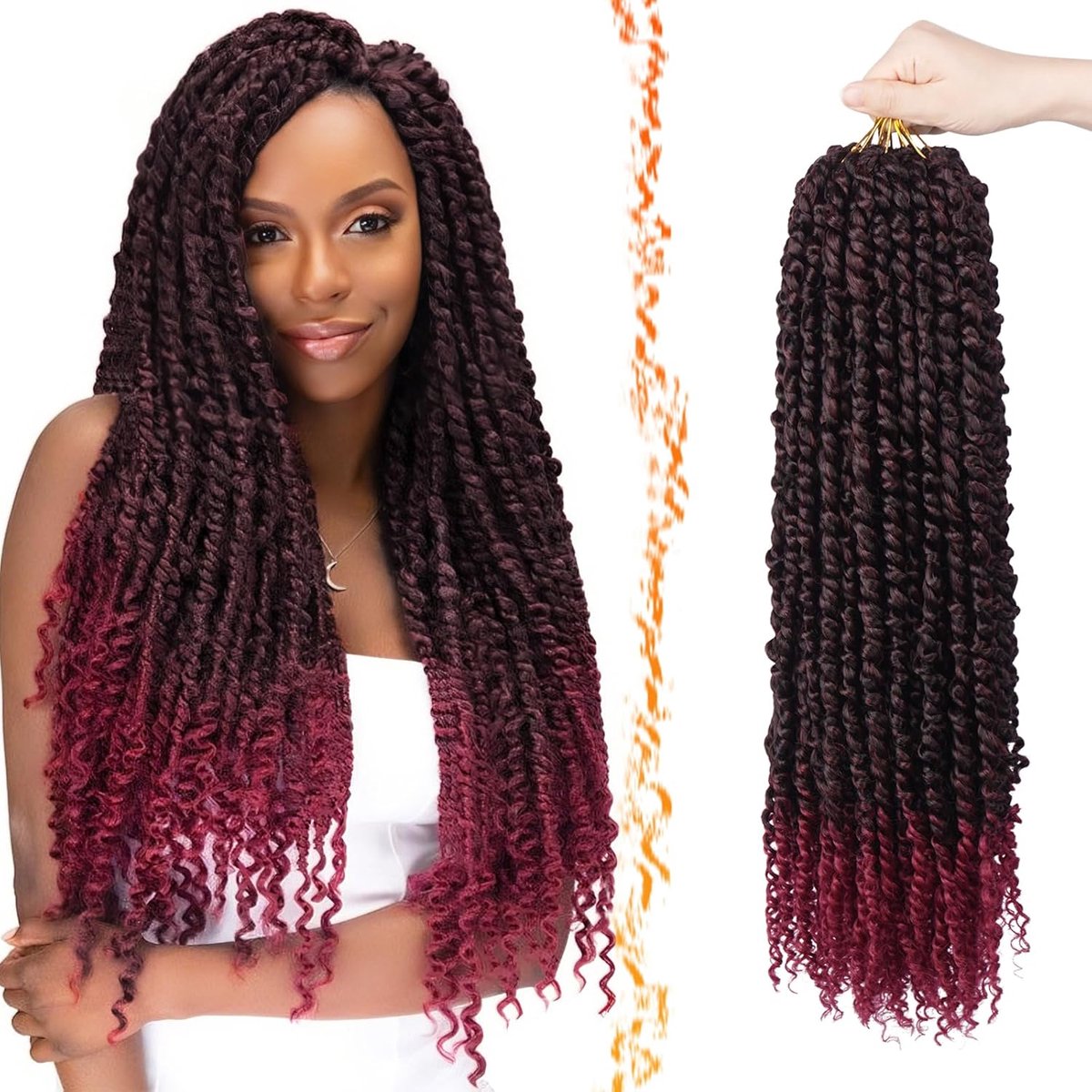 Pre-twisted Passion Twist Haar 30 cm - 8 Verpakkingen Krullend Synthetisch Vlecht Haar