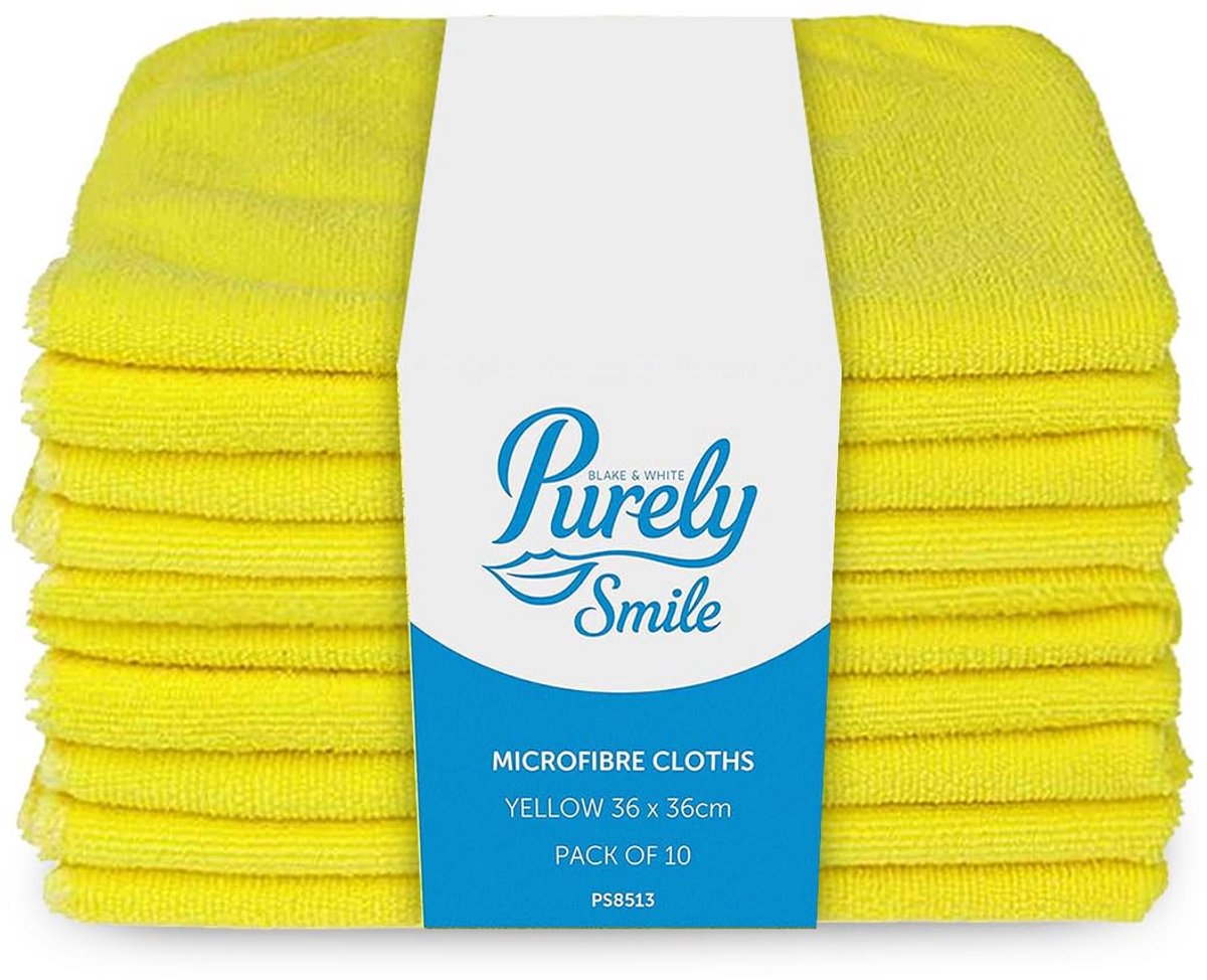 Microfiber Doekjes Geel - 10 Stuks voor Efficiënte Schoonmaak