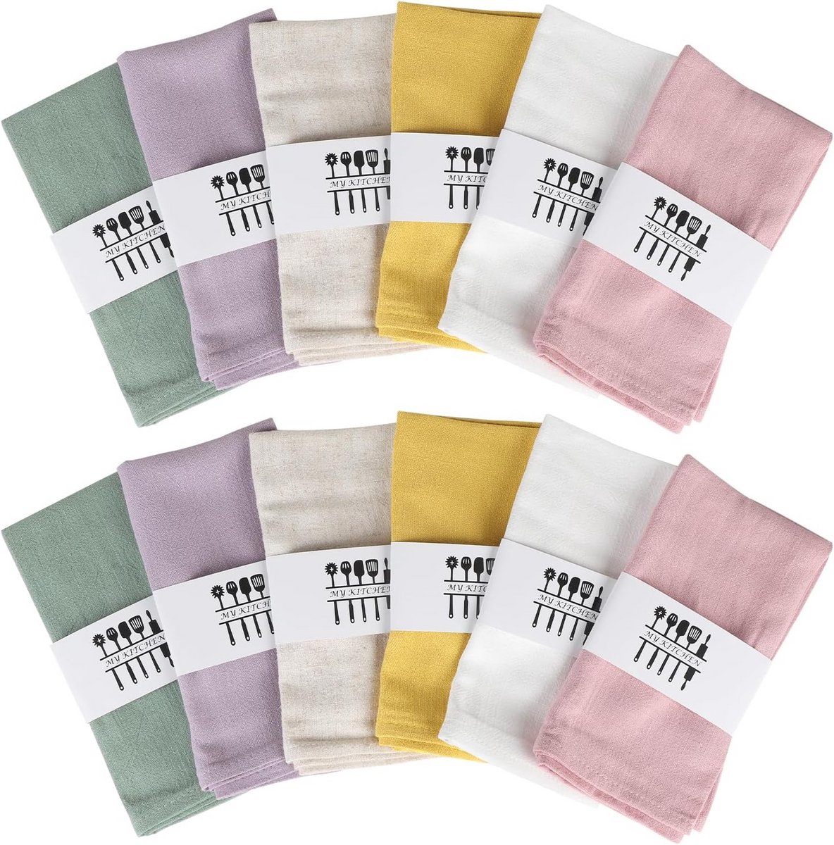 Set van 12 Herbruikbare Linnen Servetten - 40 x 40 cm voor Feesten en Diner