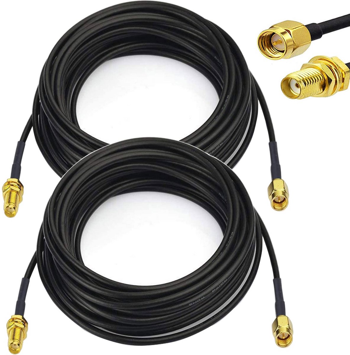 Antenneverlengkabel SMA 2x3m voor WLAN en amateurradio