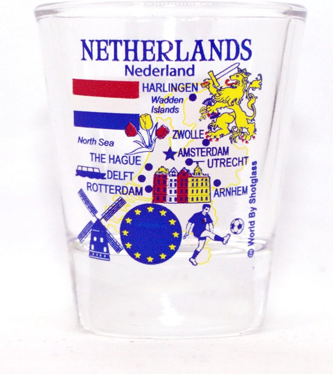 Shotglass met Nederlandse Bezienswaardigheden en Iconen
