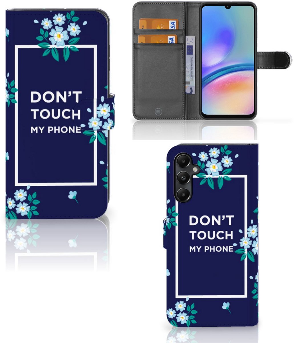 Samsung Galaxy A05s Portemonnee Hoesje Flowers Blue DTMP