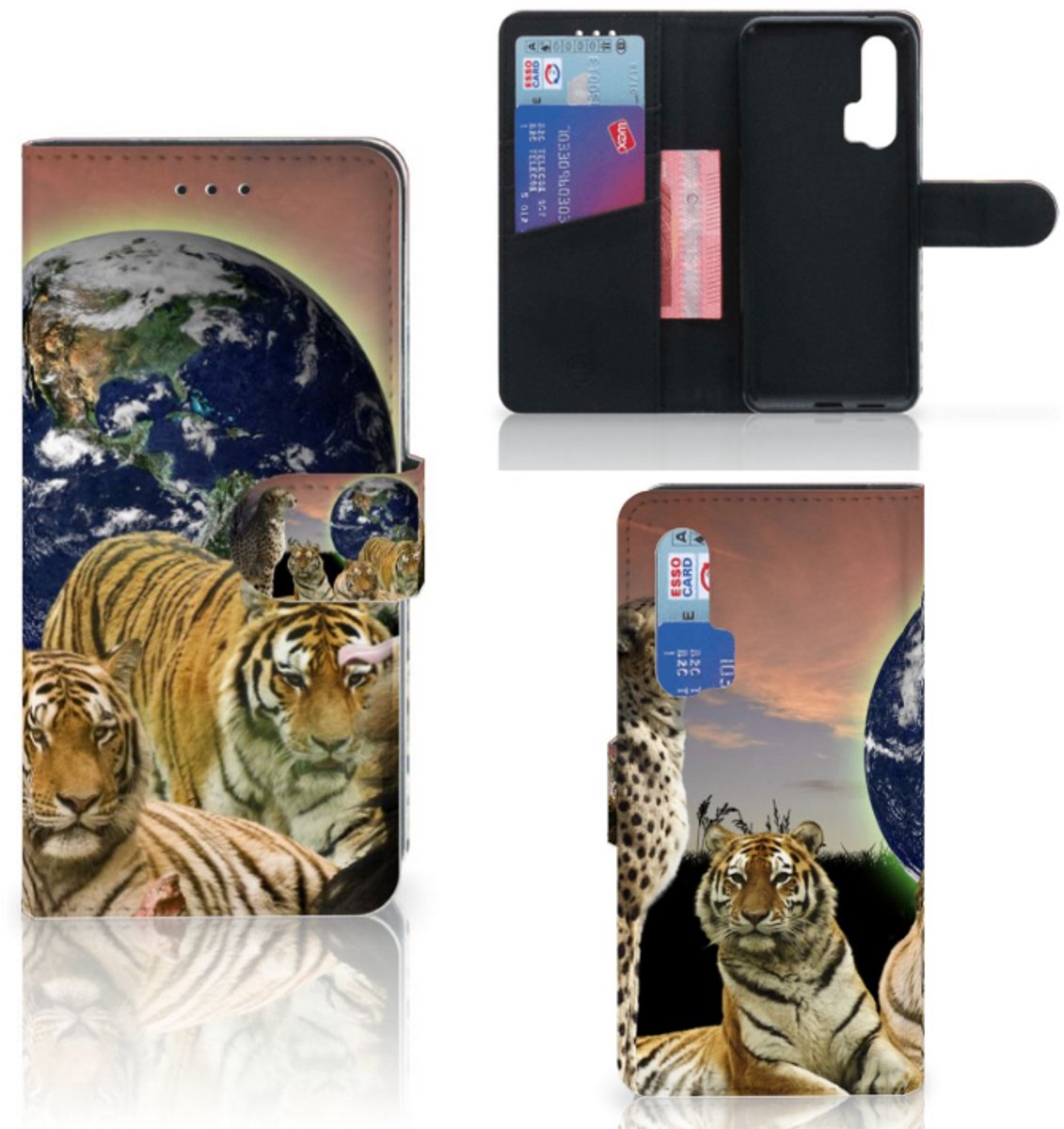 Honor 20 Pro Telefoonhoesje met Pasjes Roofdieren