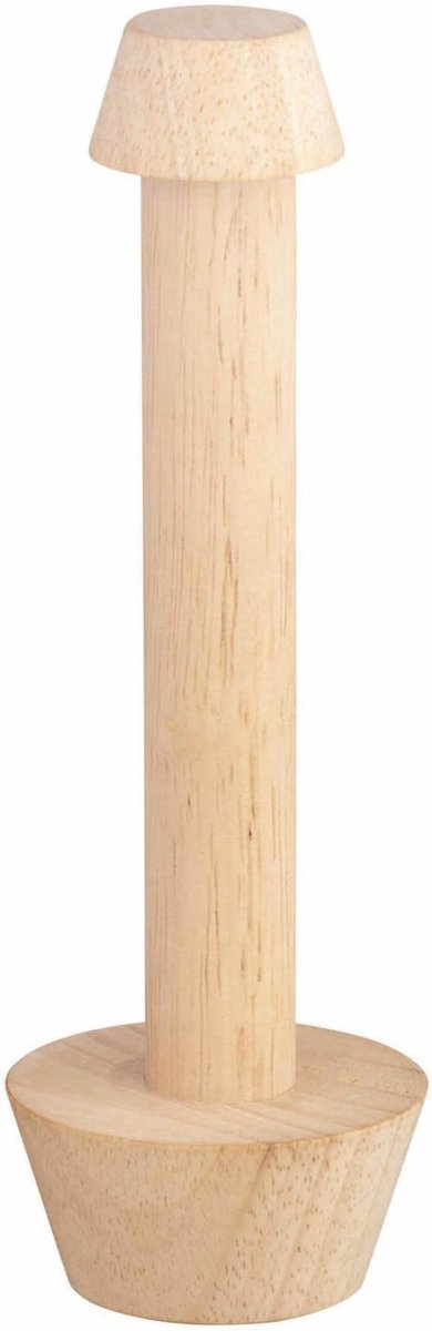Houten Deegstamper voor Perfecte Gebakjes en Hamburgers - 22 x 12 x 16 cm