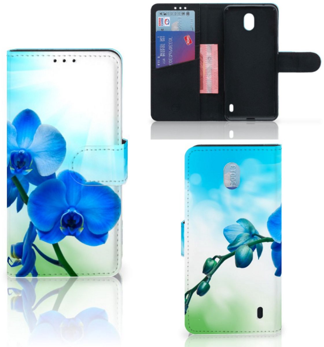 Nokia 1 Plus Hoesje Orchidee Blauw - Cadeau voor je Moeder