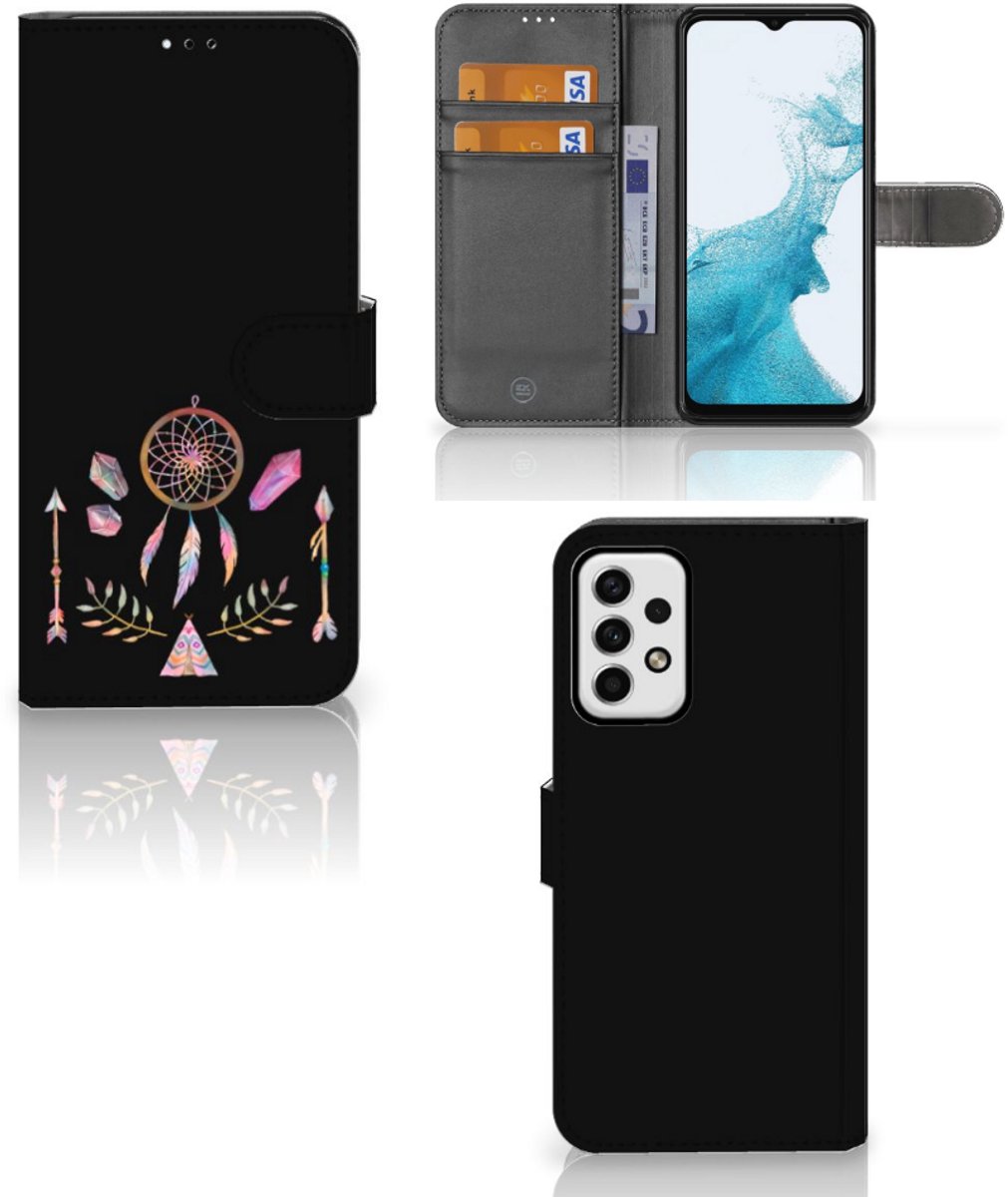 Book Case voor Samsung Galaxy A23 Leuk Hoesje Boho Dreamcatcher