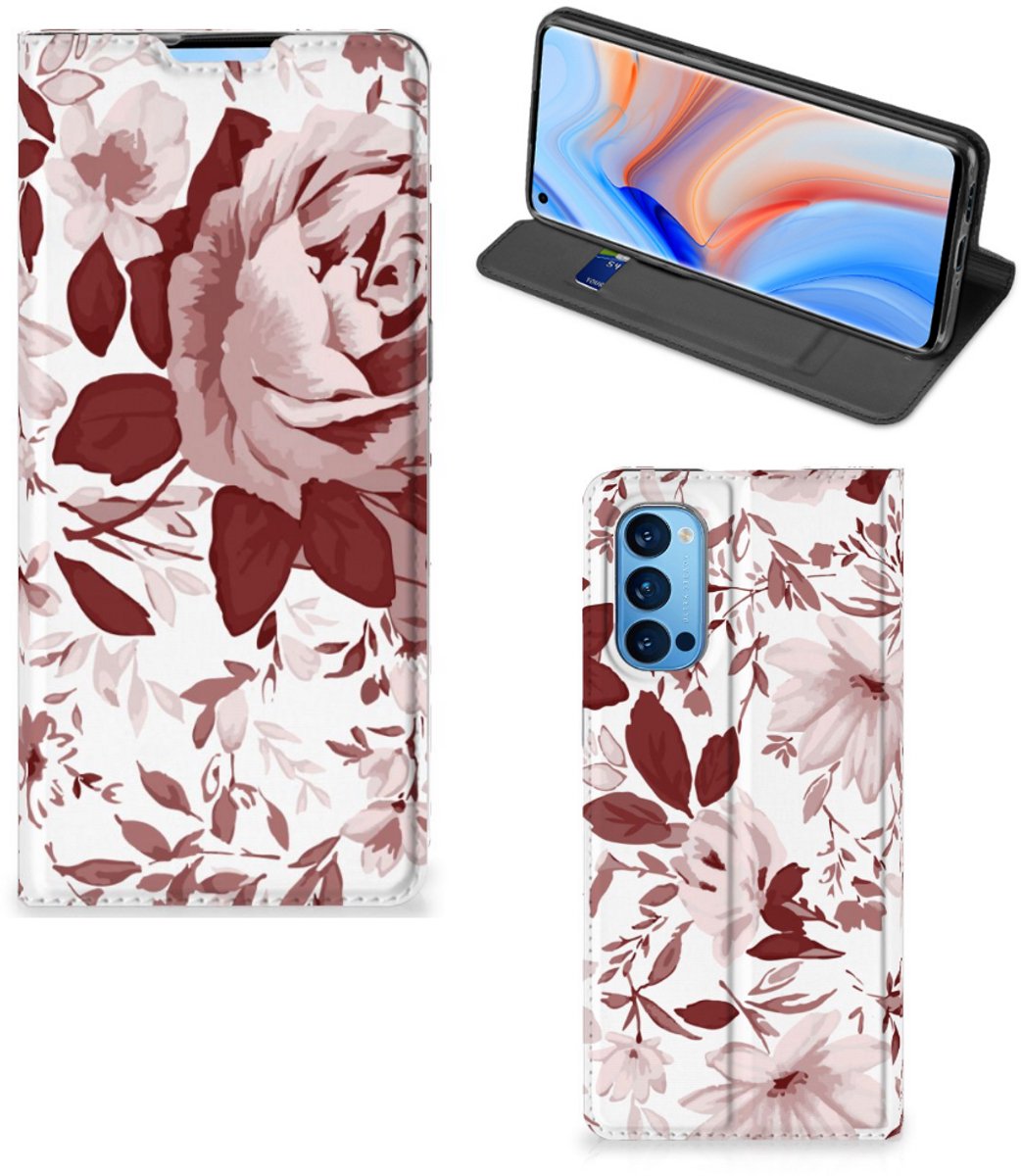 Bookcase OPPO Reno4 Pro 5G Watercolor Flowers