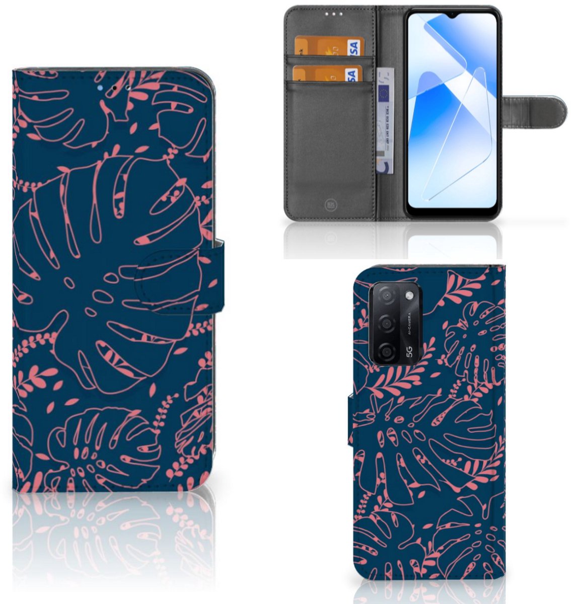 OPPO A16/A16s/A54s Hoesje Palm Leaves