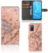 Etui pour Téléphone OPPO A72 | OPPO A52 Coque Orange De Marbre