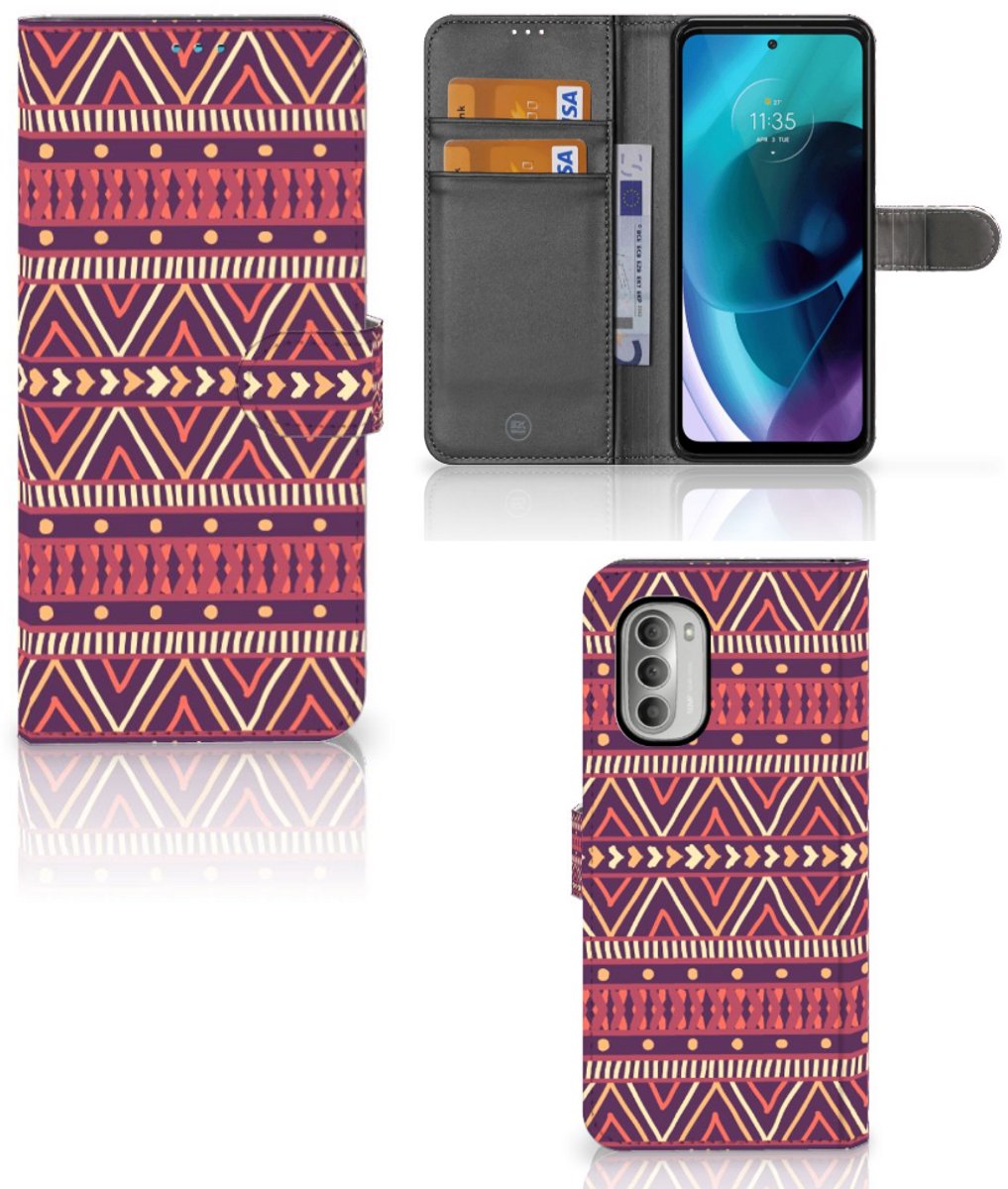 Motorola Moto G51 5G Telefoon Hoesje Aztec Paars