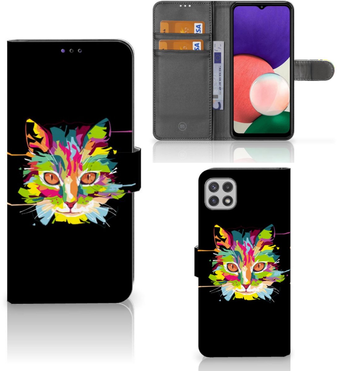 Samsung Galaxy A22 5G Leuk Hoesje Cat Color