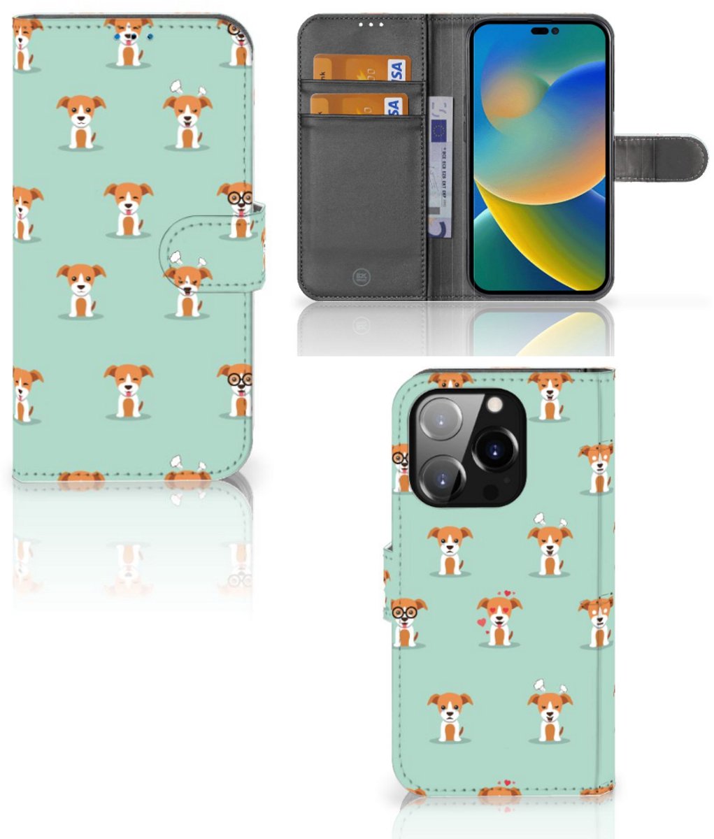 iPhone 14 Pro Telefoonhoesje met Pasjes Pups