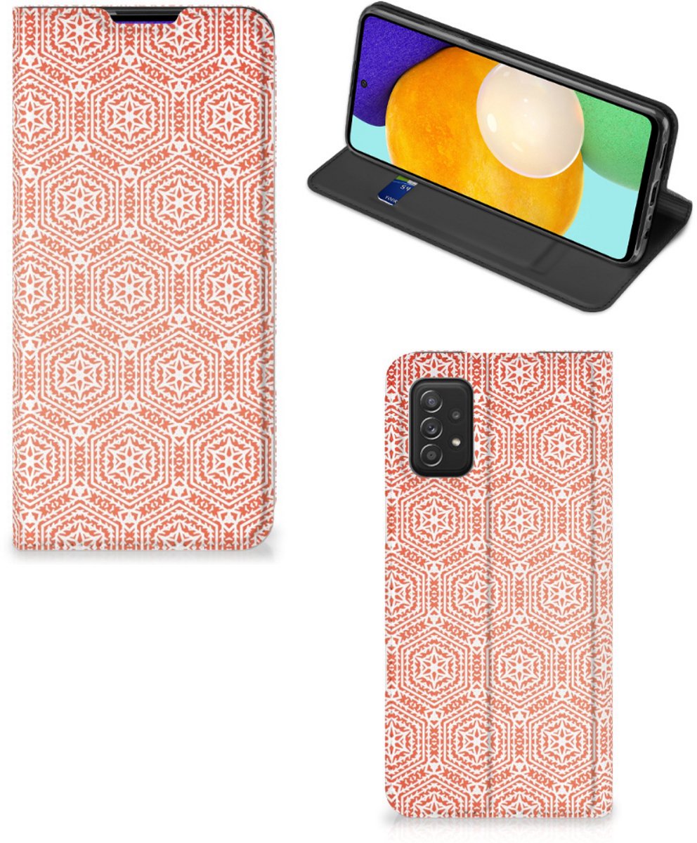 Samsung Galaxy A03s Hoesje met Magneet Pattern Orange