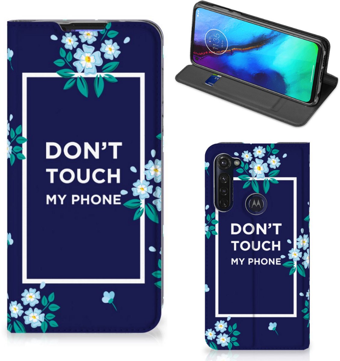 Motorola Moto G Pro Design Case Flowers Blue DTMP