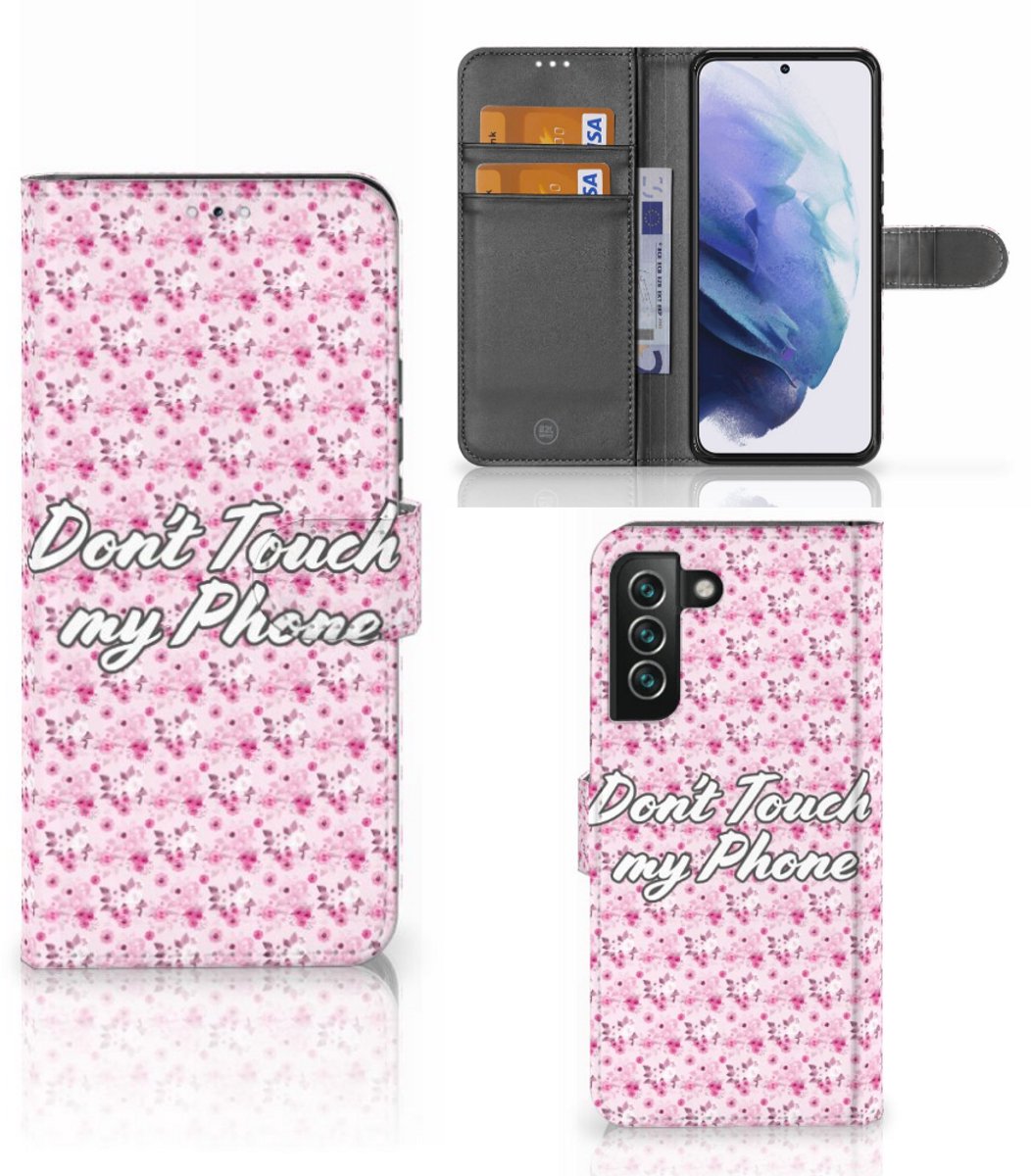 Samsung Galaxy S22 Plus Portemonnee Hoesje Flowers Pink DTMP