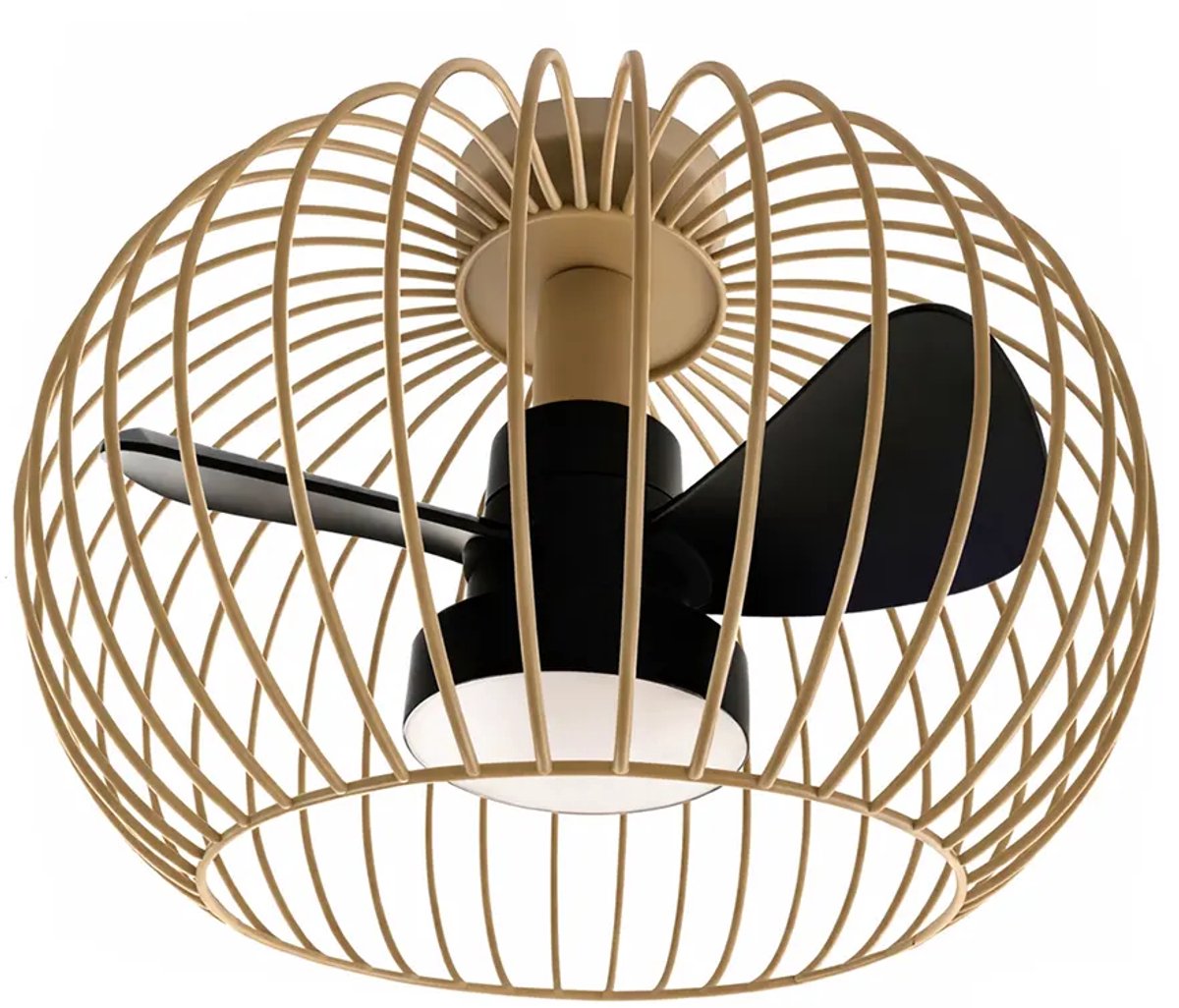 Plafondventilator Wire Ø 40 cm beige zwart