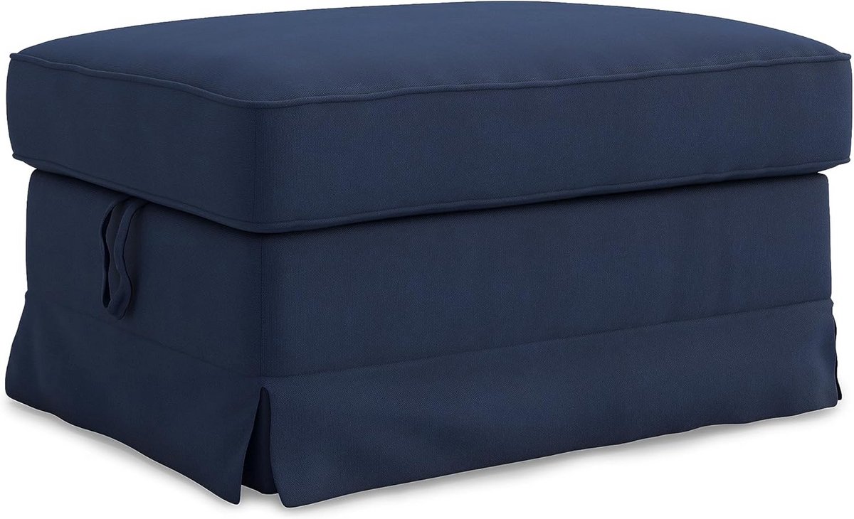 Vervangende Hoes voor IKEA Ektorp Voetenbank - 100% Katoen, Blauw, 82 x 62 x 44 cm