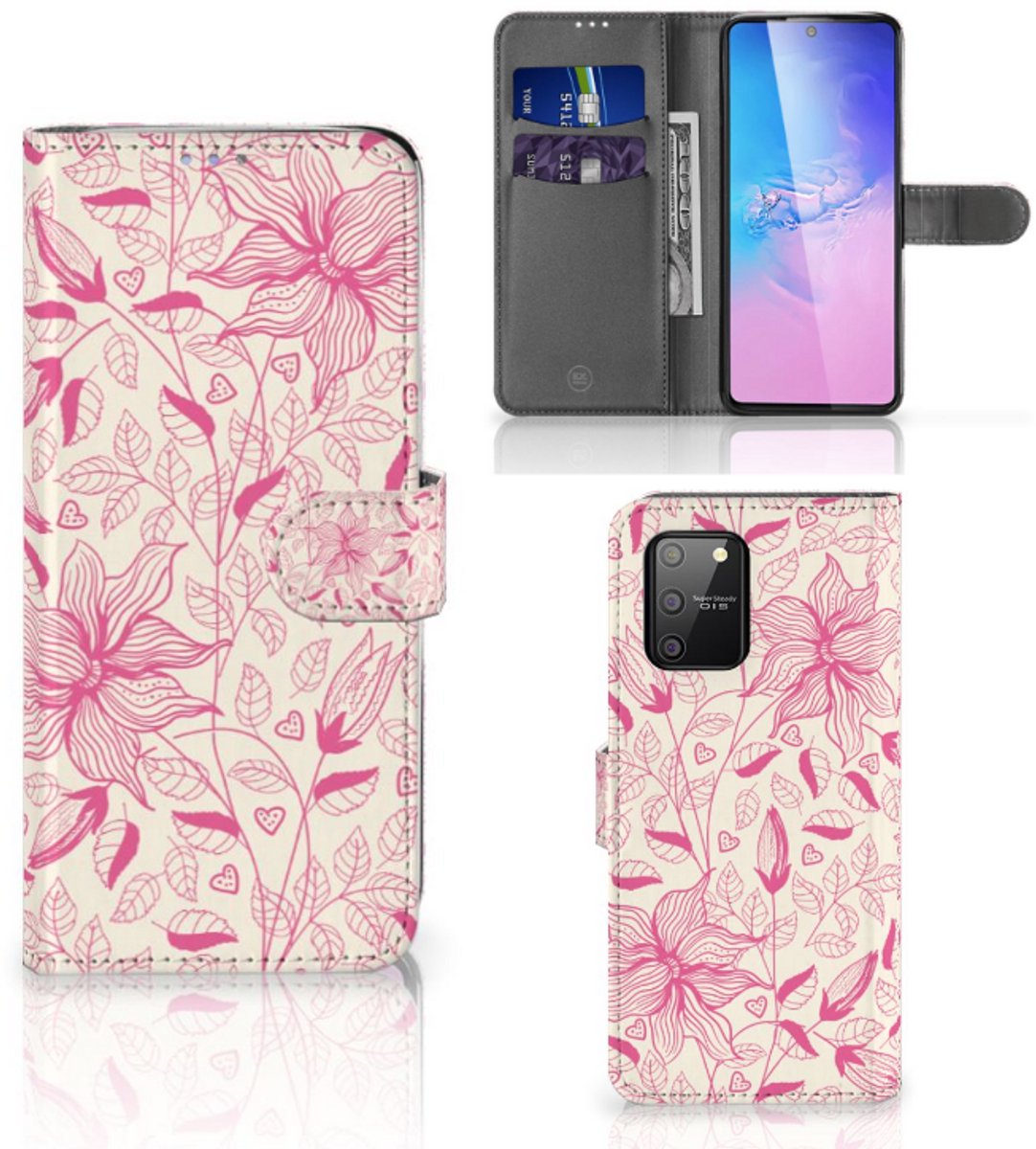 Samsung S10 Lite Hoesje Pink Flowers