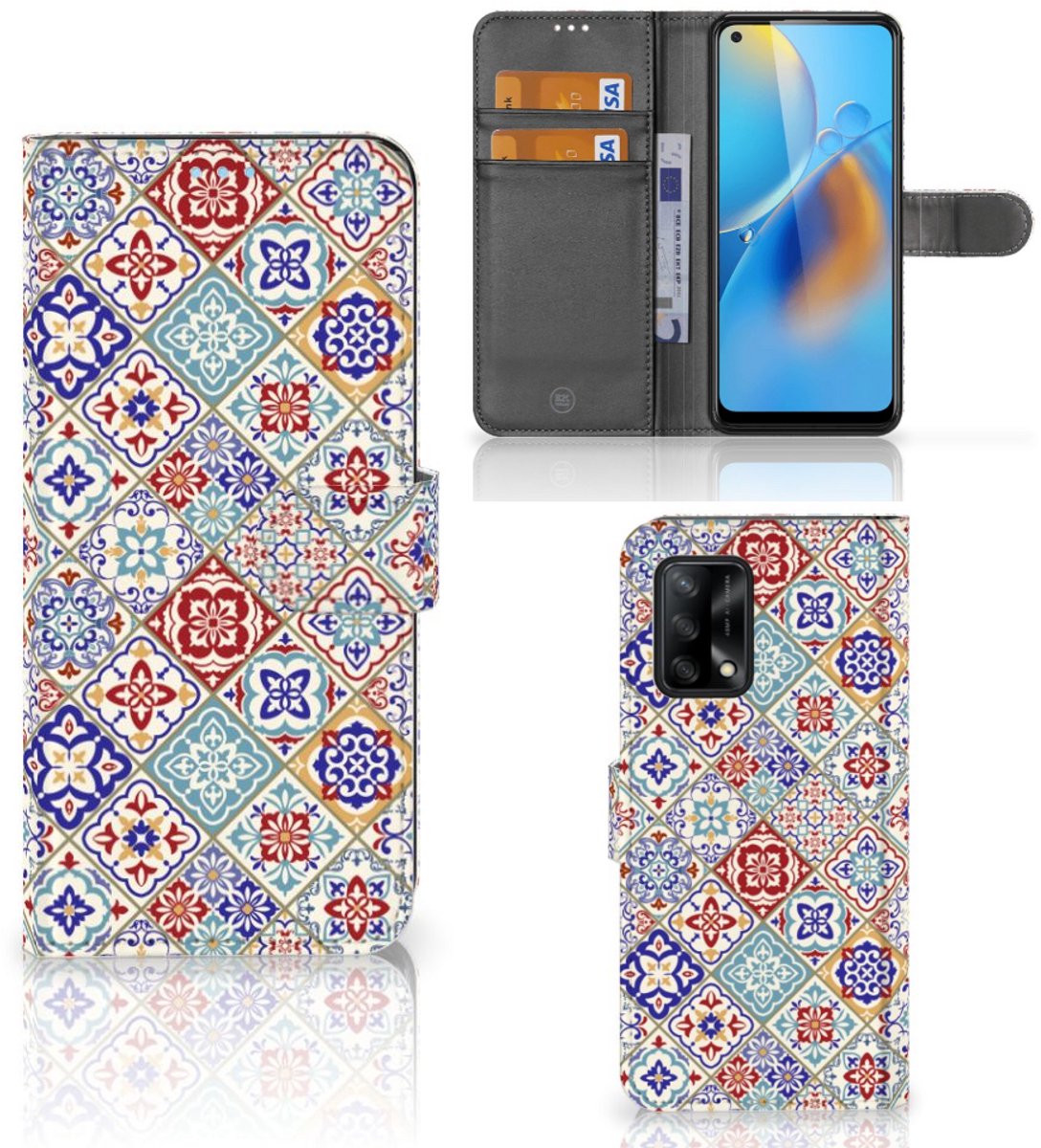 OPPO A74 4G Bookcase Tiles Color