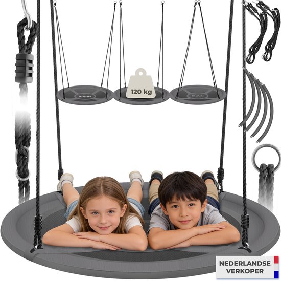 tectake® nestschommel – Ø 120 cm – max. 120 kg