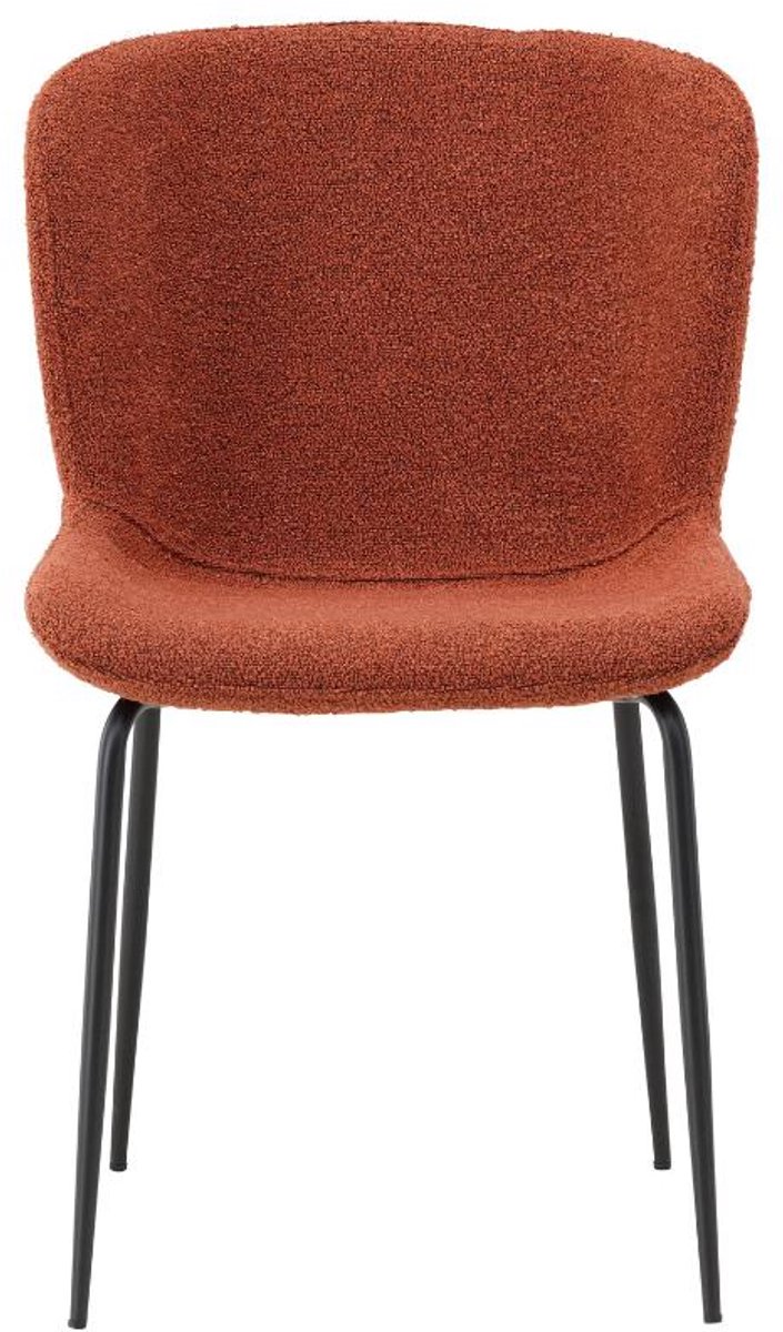 Modesto eetkamerstoel bouclé rood.