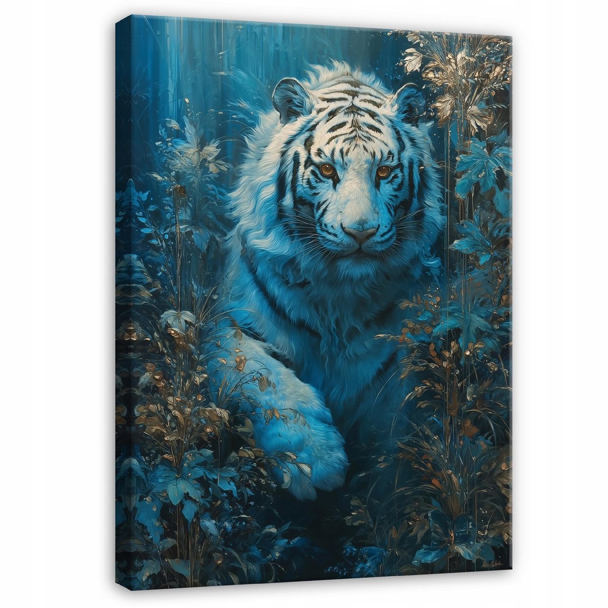 WALLARENA Schilderij op canvas - 40x30 cm - Witte tijger dieren - Geschikt voor slaapkamer, salon, keuken Veelkleurig