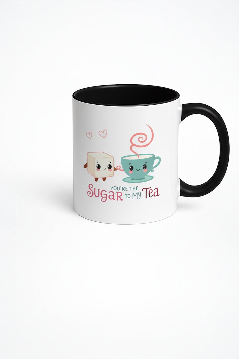 Mok 'You're the Sugar to My Tea' - Schattige Thee Mok met Liefdevolle Tekst