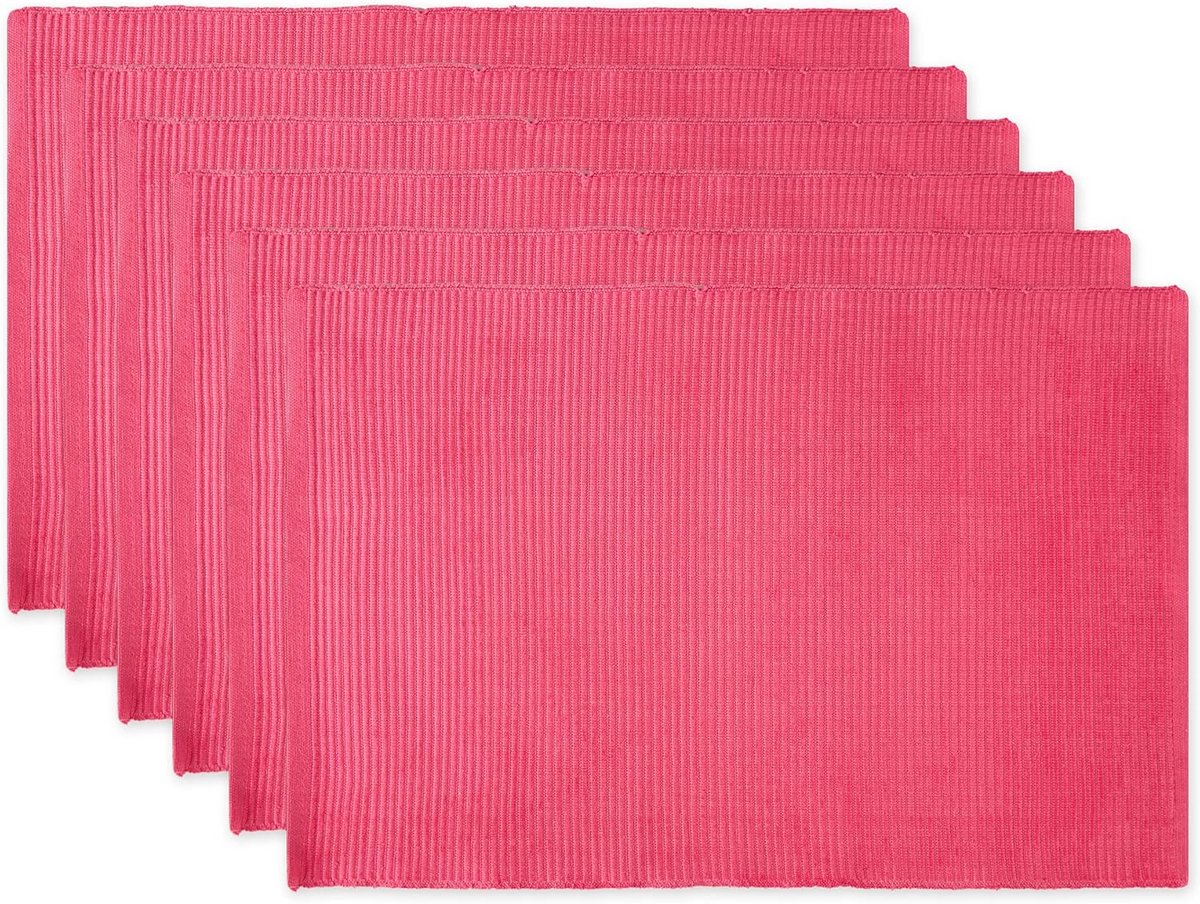 Set van 6 Gestreepte Katoenen Placemats voor Dagelijks Gebruik (33x48 cm)