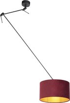 QAZQA blitz - Lampe à suspension avec abat-jour - 1 lumière - L 380 mm - Rouge