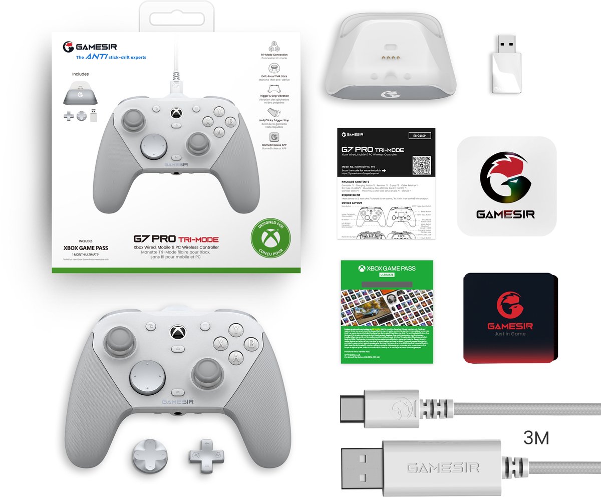 GameSir G7 Pro - Bedrade controller - Hall Effect - Xbox Series X/S, Xbox One, PC en Android - Wit thumbnail 6