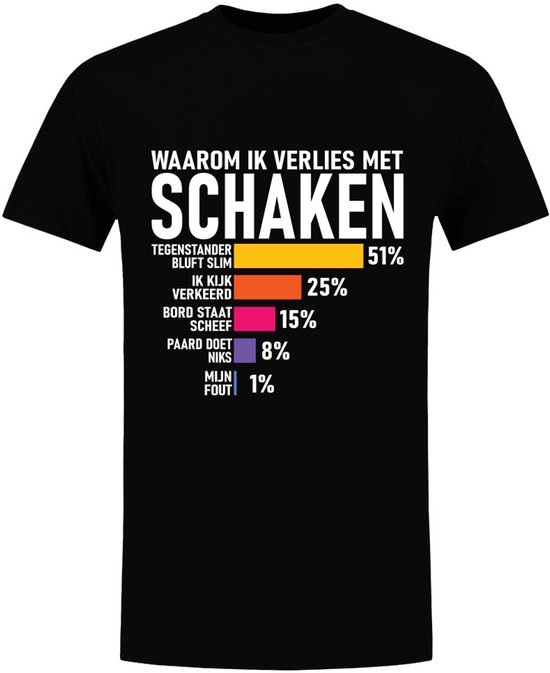 Schaken Heren T-shirt - Grappig Schaakshirt - Cadeau Voor Schaker