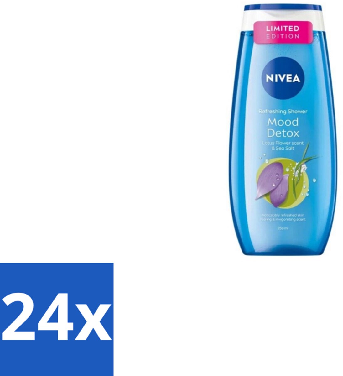 Nivea – Douchegel – Creme Mood Detox – 250 ml - Voordeelverpakking - 24 stuks