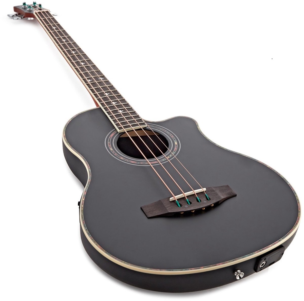 Elektro-akoestische Roundback Basgitaar van Gear4music, Zwart thumbnail 4