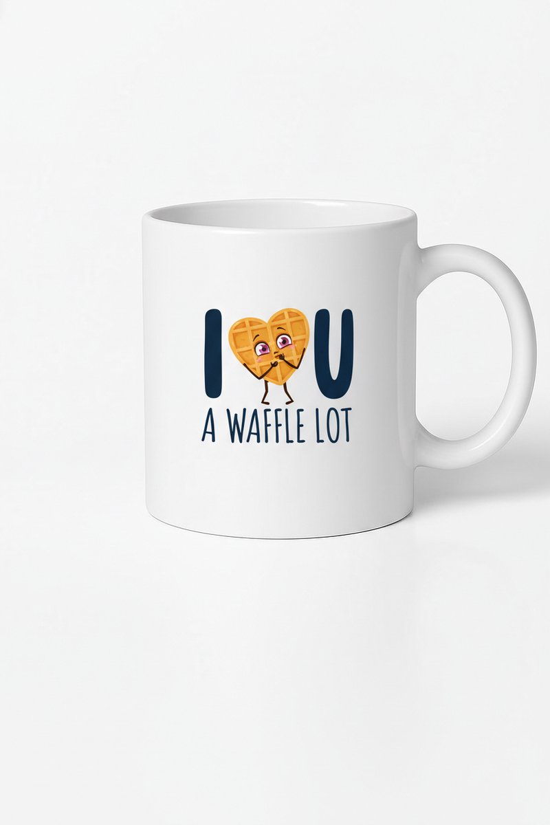 Lieve Wafel Mok 'I U A WAFFLE LOT' - Grappig en Romantisch Cadeau