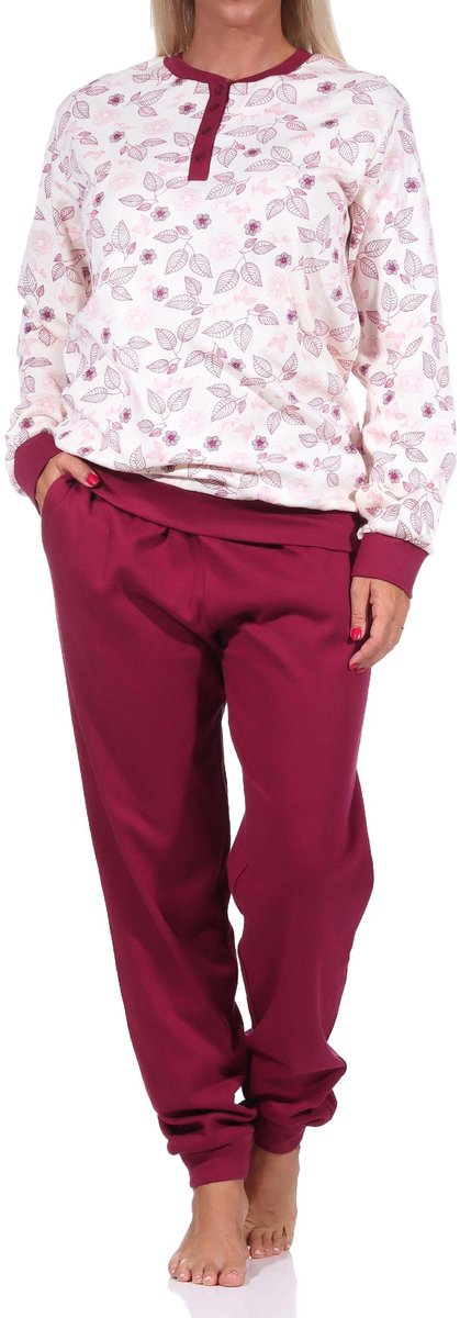 Normann Noble dames interlock pyjama lang met manchetten - ook in overmaten - 212 201 96 105 creme