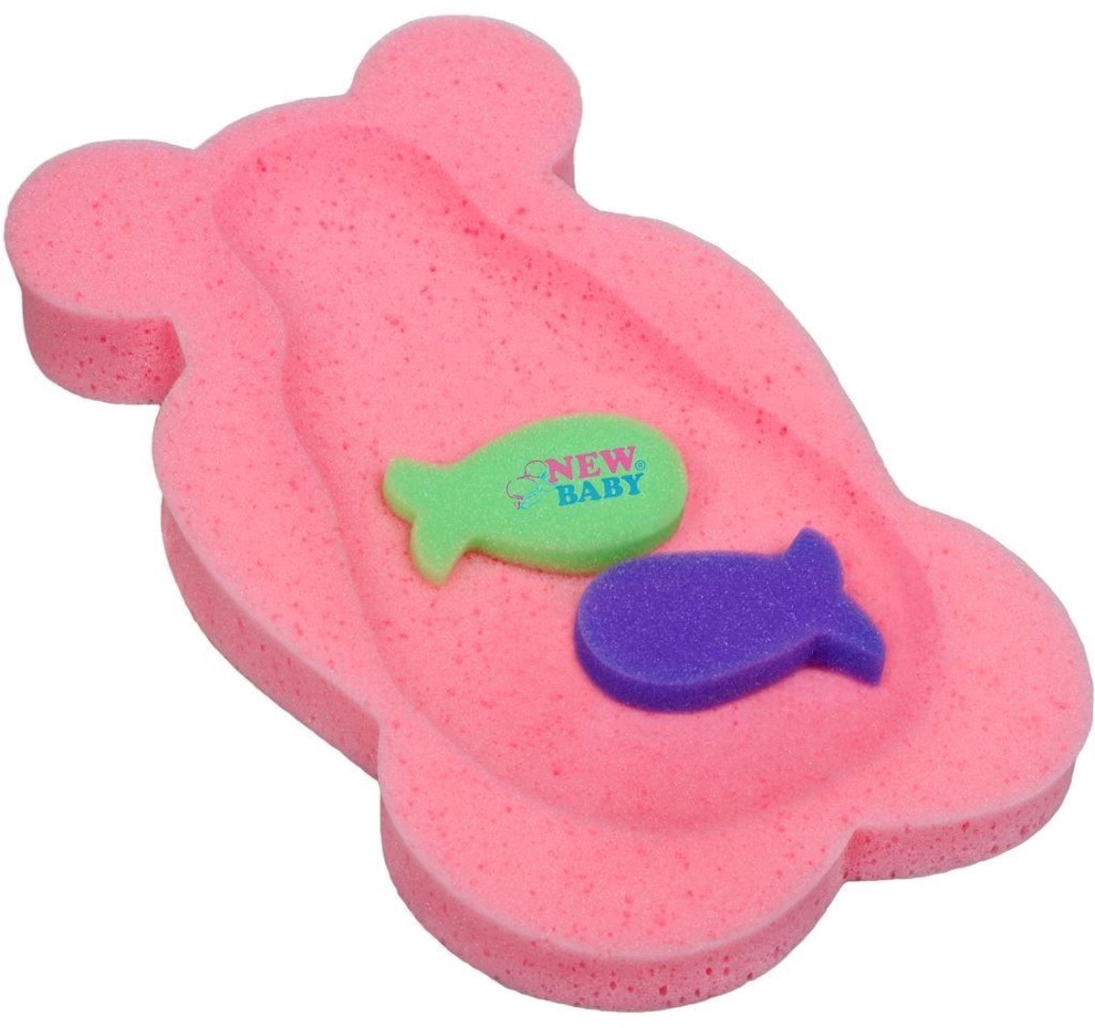 New Baby - Badzitje - Schuimrubberen badmat roze one size foam - Badkussen - Badmat - Babyaccessoire - Badproducten - Badveiligheid