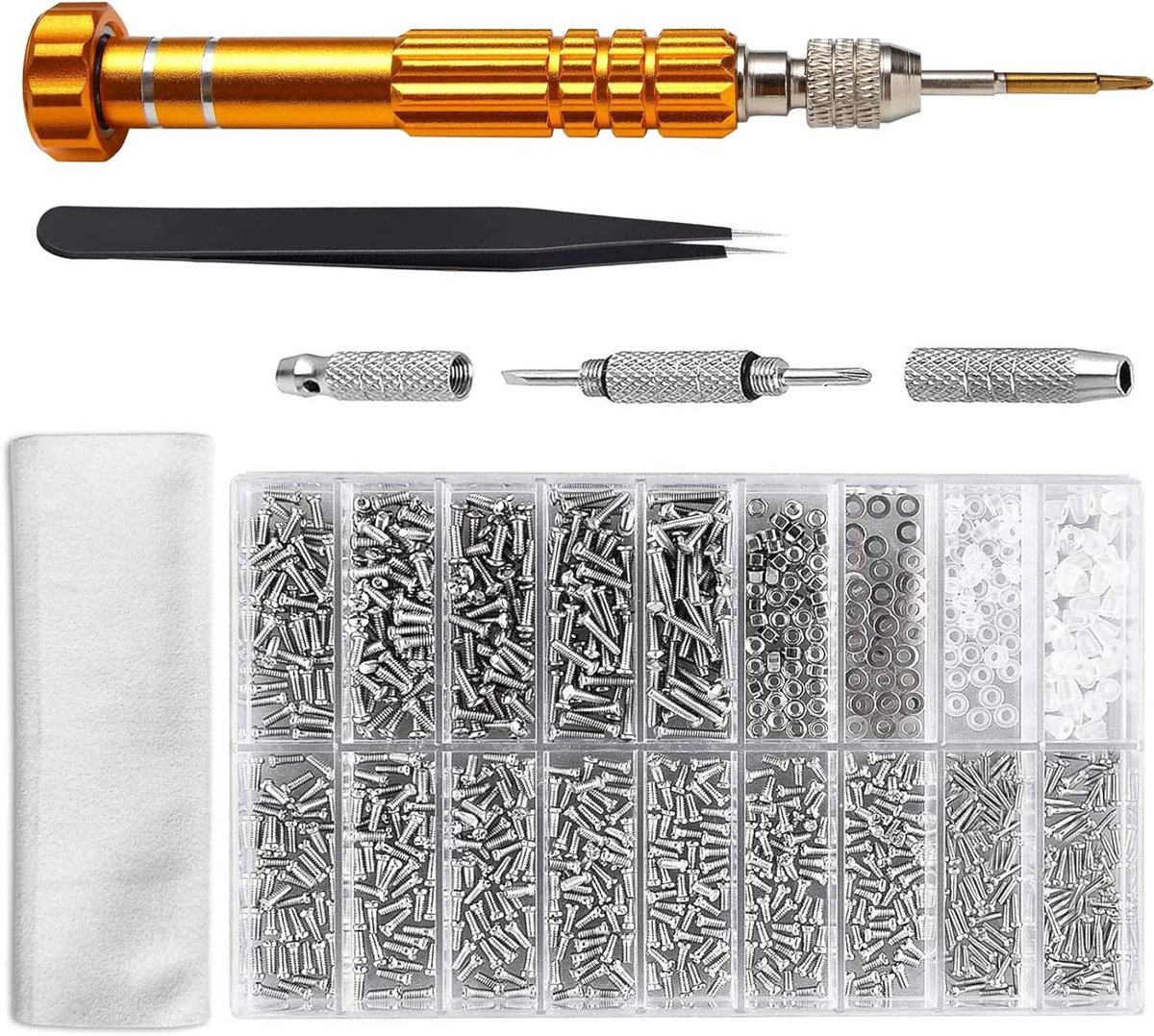 Reparatie Kit voor Brillen en Horloges - Tool Set voor Bril Reparatie - Inclusief Schroeven, Moeren en Schroevendraaier