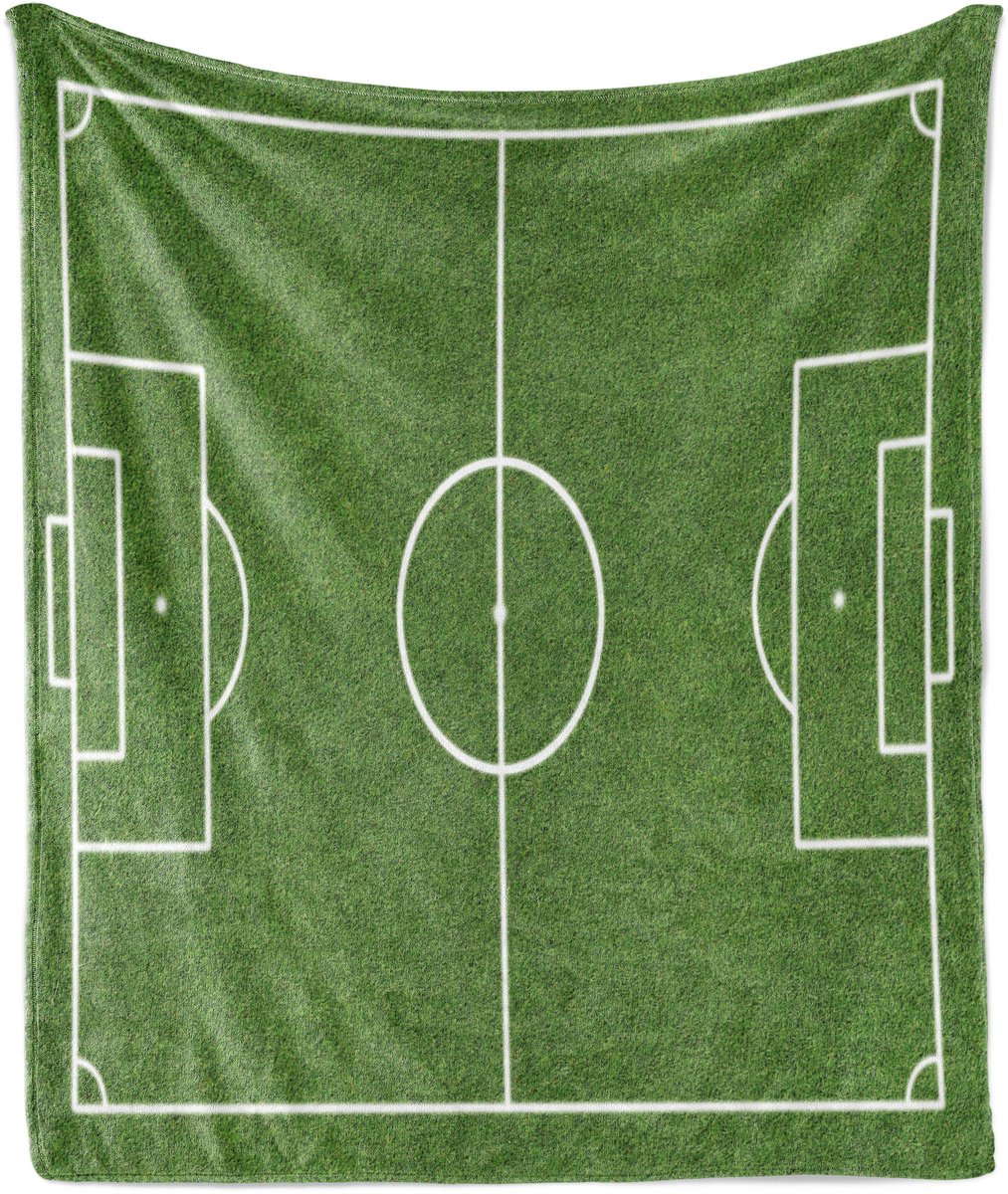 ABAKUHAUS Zachte flanellen fleece deken voor tienerkamer, voetbalstadion, knusse pluche plaid, 125 x 175 cm, varen groen wit
