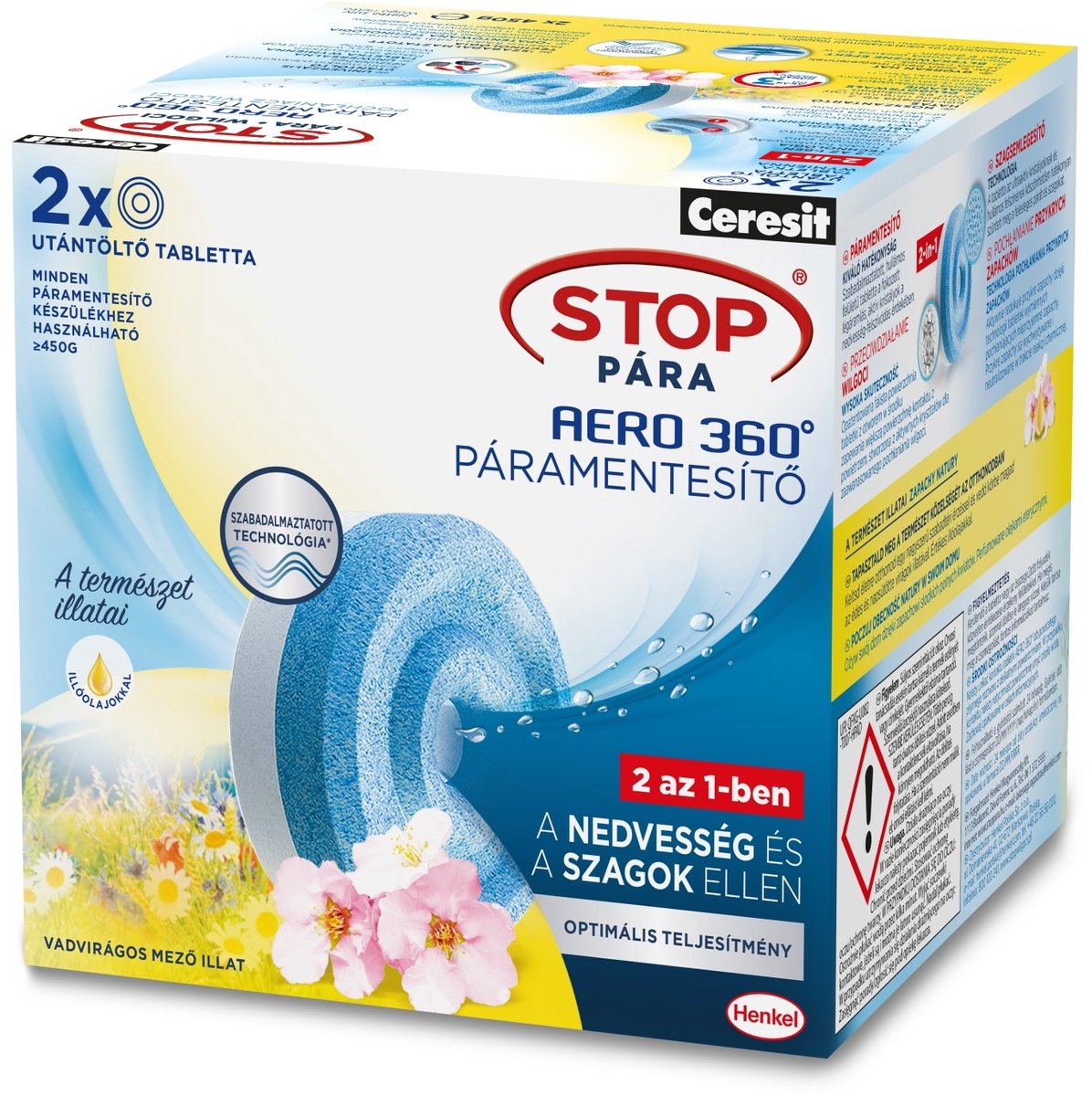 Ceresit AERO 360° Navultabletten – Wildflower Field – 2 x 450 g – Vochteter Tabletten met Geur – Voor Luchtontvochtiger [H2629953]