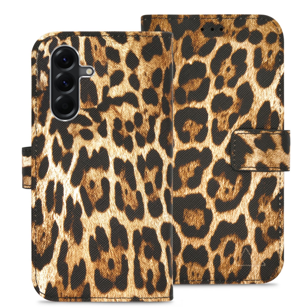 My Style Telefoonhoesje geschikt voor Samsung Galaxy A57 Hoesje | My Style Flex Wallet Bookcase Portemonnee | Pasjeshouder voor 3 Pasjes | Telefoonhoesje voor Pinpas / OV Kaart / Rijbewijs - Wild Leopard | Bruin