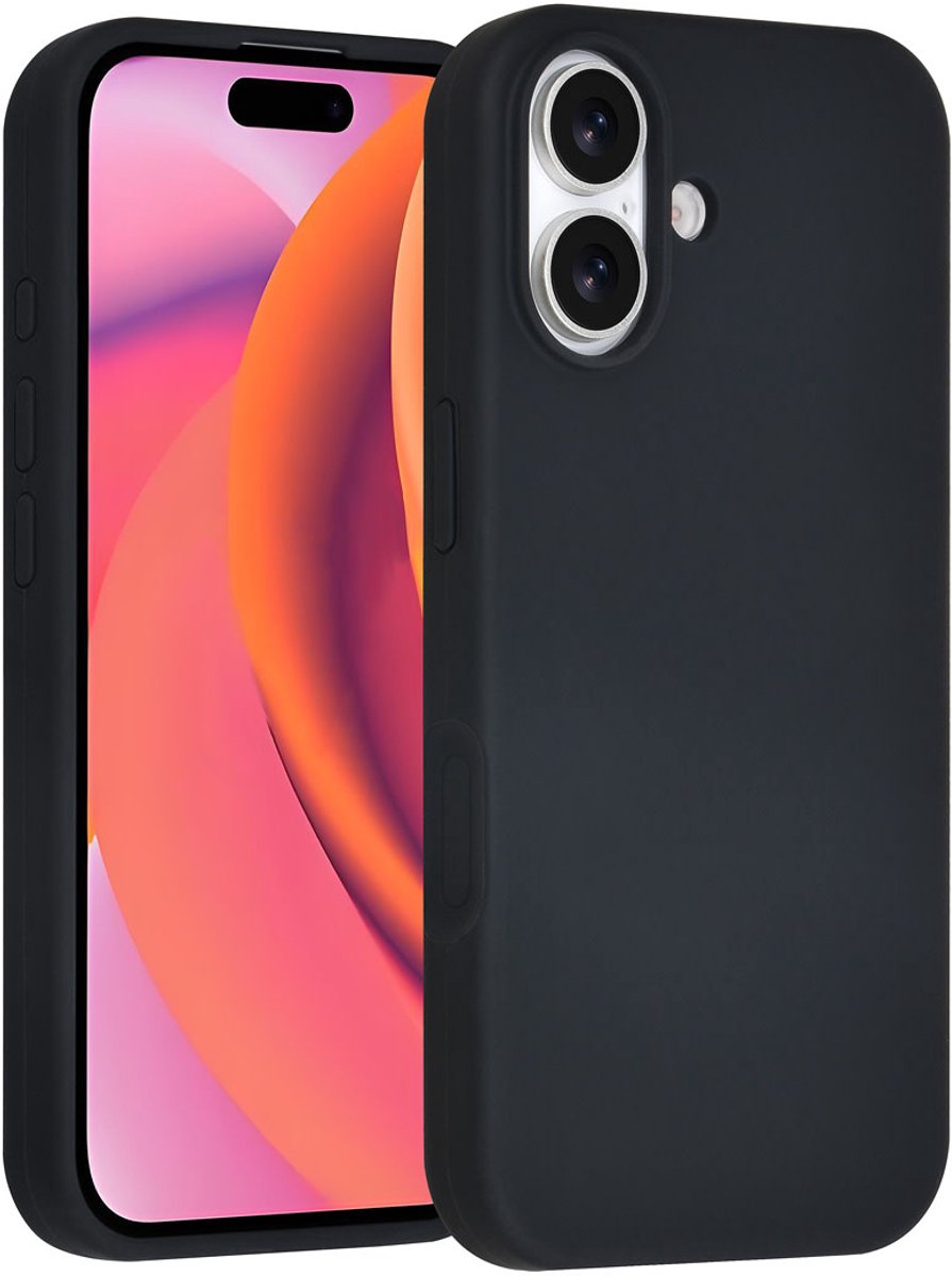 TUNIQ telefoonhoesje voor Apple iPhone 16 - Siliconen backcover - Zwart