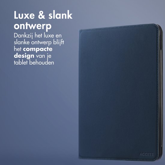 Housse de tablette Accezz adaptée à l'iPad Air 4 (2020) / iPad Air 5 (2022) - Étui pour tablette Accezz Classic - Bleu foncé