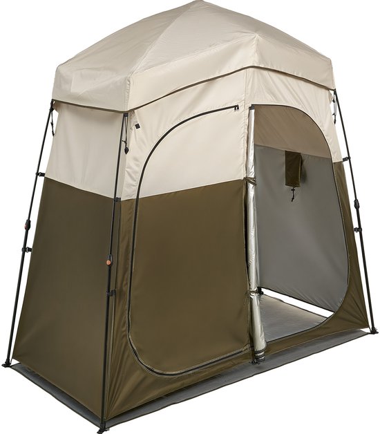 Cartrend Pop-Up Omkleedtent – Snel Op Te Zetten – Met Roldeur – 4 Haringen – Stalen Frame – Voor Camping, Strand En Douche – Incl. Draagtas